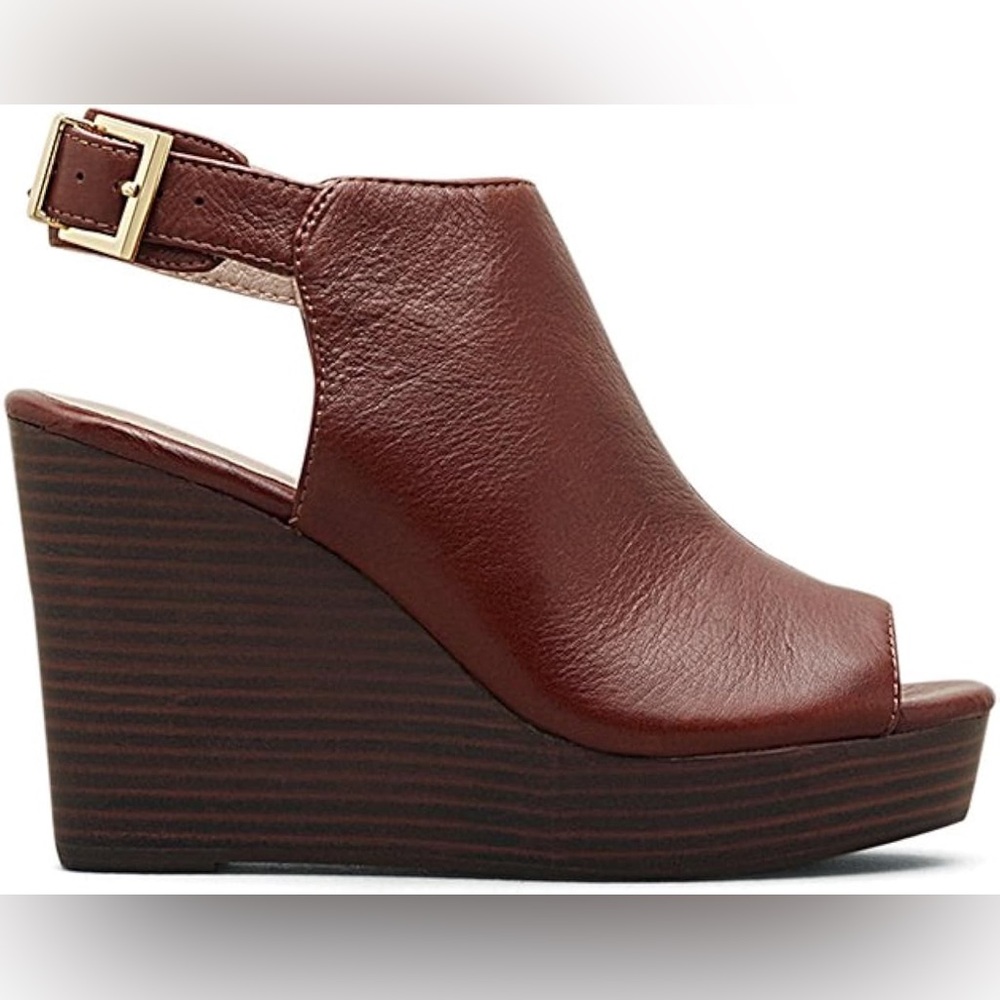 KENNETH COLE NEW YORK OLCOTT BRANDY WEDGE SANDAL BNWT